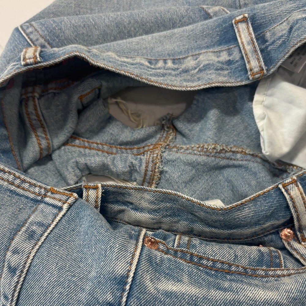 Signature8 Light Blue Frayed Hem Jean Shorts 100%cotton - Picture 13 of 16